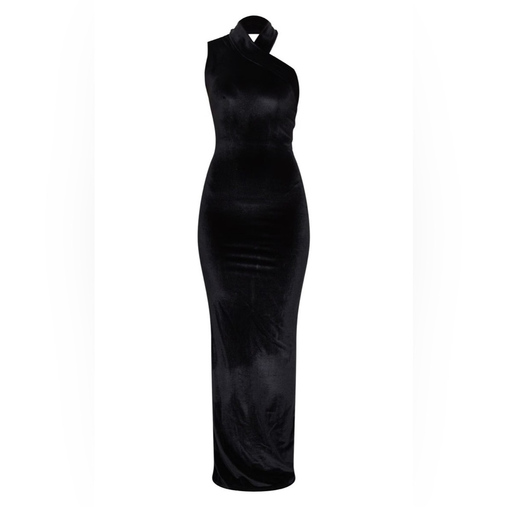 Fashion Nova In The Shadow Velvet Maxi Dress Black